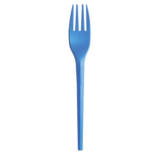 20 forchette monouso Ecocolor in CPLA 16cm blu Big Party