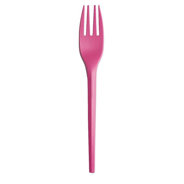 20 forchette monouso Ecocolor in CPLA 16cm fucsia Big Party