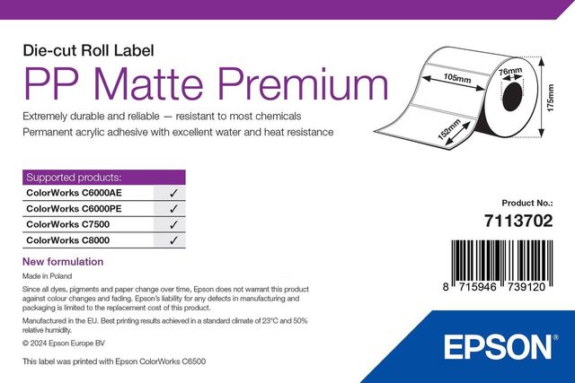 7113702 ROTOLO CARTA MATTE 105X152M