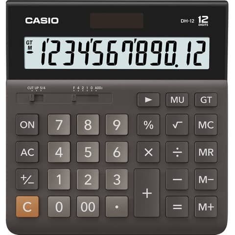 Casio DH-12 - Calcolatrice da tavolo - 12 cifre - pannello solare, batteria - n…
