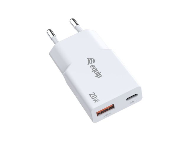 ALIMENTATORE 20W GAN 2 PORTE SLIM W 1*USB C+1*USB A QC+PD3.0