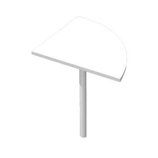 ANGOLARE 90 BIANCO + GAMBA SUPPORTO GRIGIO CROMATO x SCRIVANIE EASY