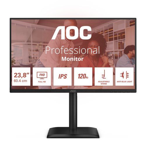AOC 24E4U, 60,5 cm (23.8?), 1920 x 1080 Pixel, Full HD, LED, 4 ms, Nero