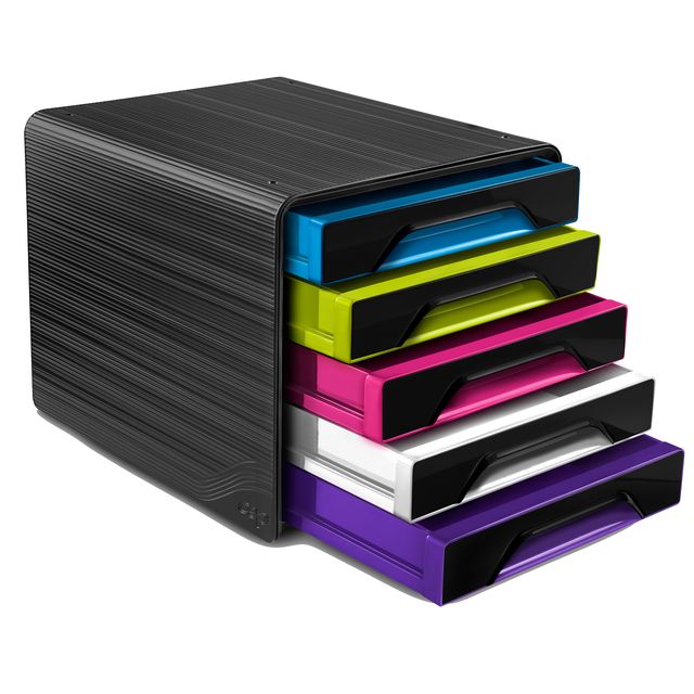 Cassettiera Smoove - 36 x 28,8 x 27 cm - 5 cassetti standard - nero/multicolore…