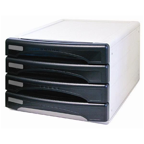 ARDA Olivia - Cassettiera - 4 cassetti - per A4, 265 x 335 mm - nero opaco