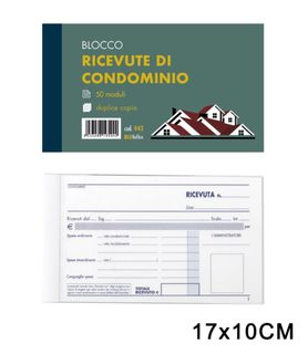 ART.942 BLUREFLEX RICEVUTE DI CONDOMINIO 50MODULI 2COPIE 17X10CM