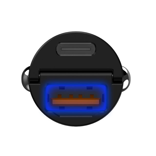 Celly - CCMINIUSBUSBC - USB-A USB-C Mini Car Charger 30W PRO POWER