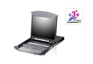 ATEN 16-PORT CAT 5 DUAL RAIL 17" LCD US