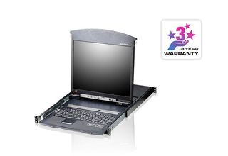 ATEN 8-PORT CAT 5 DUAL RAIL 17" LCD US