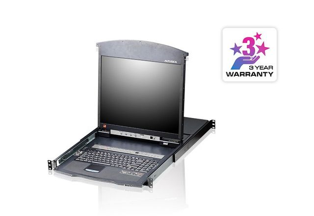 ATEN 8-PORT CAT 5 DUAL RAIL 17" LCD US