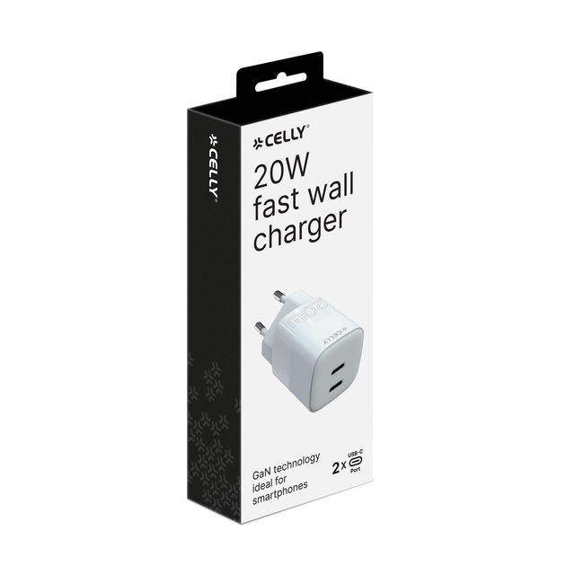 Celly - TC2USBC20WEVO - 2 USB-C Wall Charger 20W PRO POWER
