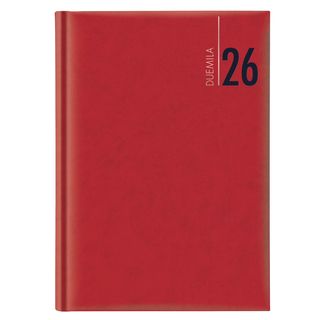 Agenda giornaliera 2027 dim.14,5x20,5cm cop. in carta imbottita rosso