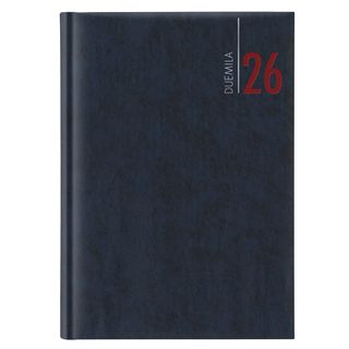 Agenda giornaliera 2027 dim.17x24cm cop. in carta imbottita blu