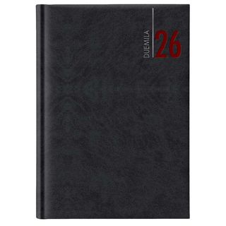 Agenda giornaliera 2027 dim.17x24cm cop. in carta imbottita nero