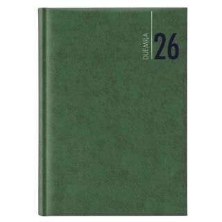 Agenda giornaliera 2027 dim.17x24cm cop. in carta imbottita verde