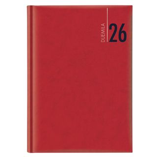 Agenda settimanale 2027 dim.17x24cm cop. in carta imbottita rosso