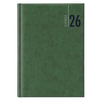 Agenda settimanale 2027 dim.17x24cm cop. in carta imbottita verde