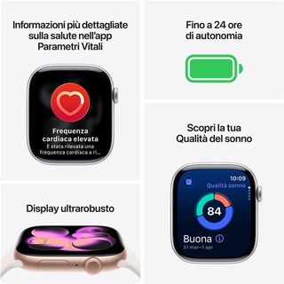 Apple Watch Series 11 GPS 46mm Cassa Alluminio Argento con Sport Band Viola Neb…