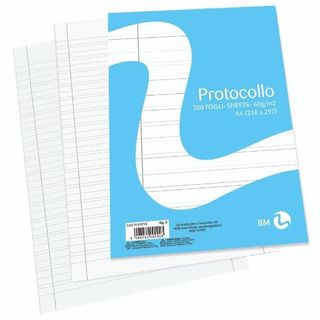 BE MORE RISMA CARTA PROTOCOLLO 60GR 200 FOGLI A RIGHE 0B BIANCO