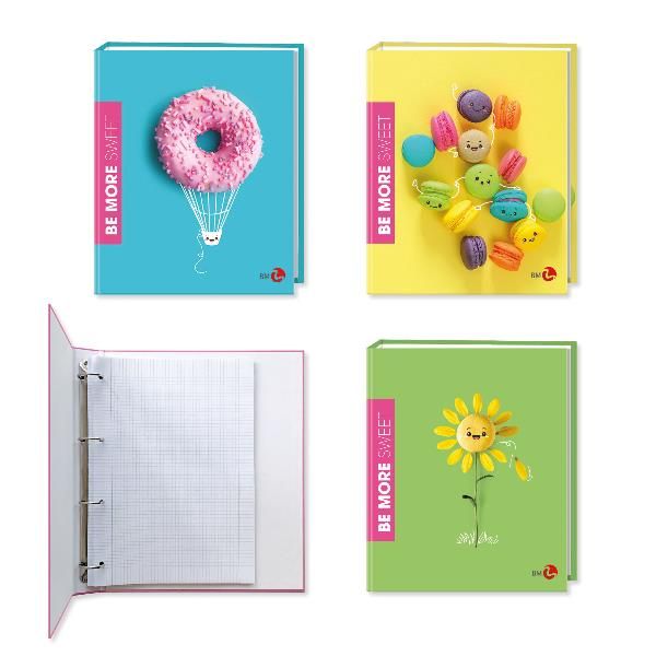 BE MORE SWEET RACCOGLITORE A 4 ANELLI DA 30 mm IN CARTOCINO PLASTIFICATO 270X32…