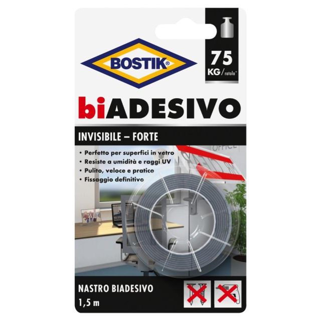 BOSTIK BIADESIVO INVISIBILE 19MMX1.5M 1PZ=(1PZ)