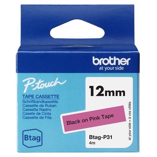 BROTHER BTAGP31 NASTRO 12MM BK SU ROSA