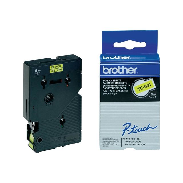 BROTHER TC691 NASTRO TC NERO / GIALLO