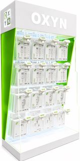 BUNDLE OXYN ESPOSITORE RETRO ILLUMINATO ACCESSORI DA BANCO IN PLEXIGLASS 4X4