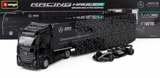 Bburago Mercedes-Amg Semi Truck Con Mercedes F1 W15 (2024) #63 Russell 1:43