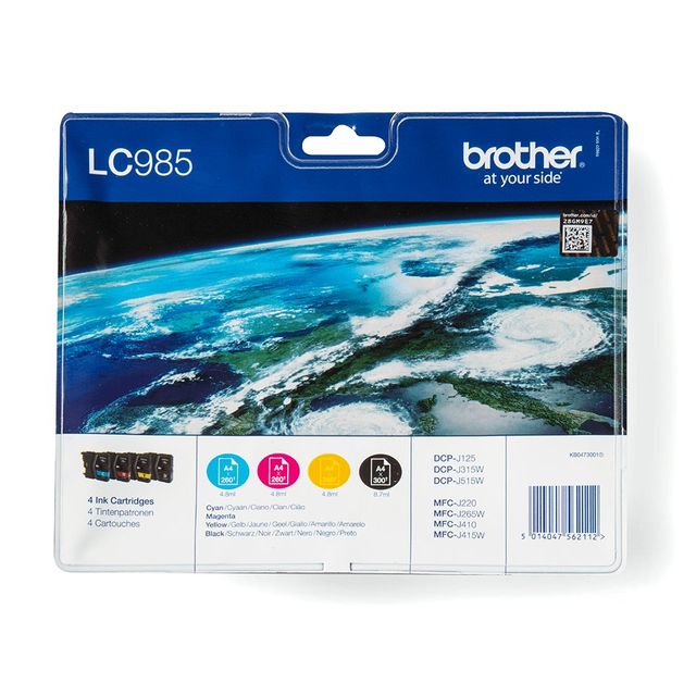 Brother LC-985VALBPDR cartuccia d'inchiostro 4 pz Originale Nero, Ciano, Magent…