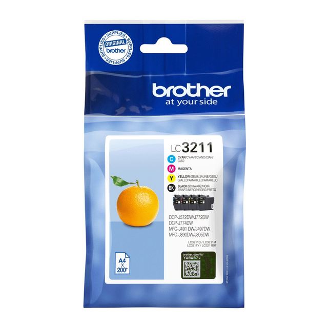 Brother LC3211VAL cartuccia d'inchiostro 4 pz Originale Resa standard Nero, Cia…