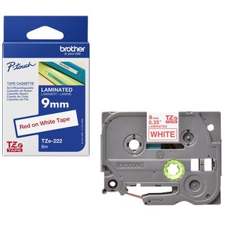Brother TZE-222 nastro per etichettatrice Rosso su bianco