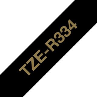 Brother TZe-R334 - Satinata - oro su nero - Rotolo (1,2 cm x 4 m) 1 cassetta(e)…