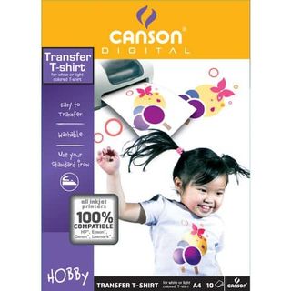 CANSON T-SHIRT TRANSFER PELLICOLA PER STAMPANTI LASER 21X29.7 CM A4 TRASPARENTE…