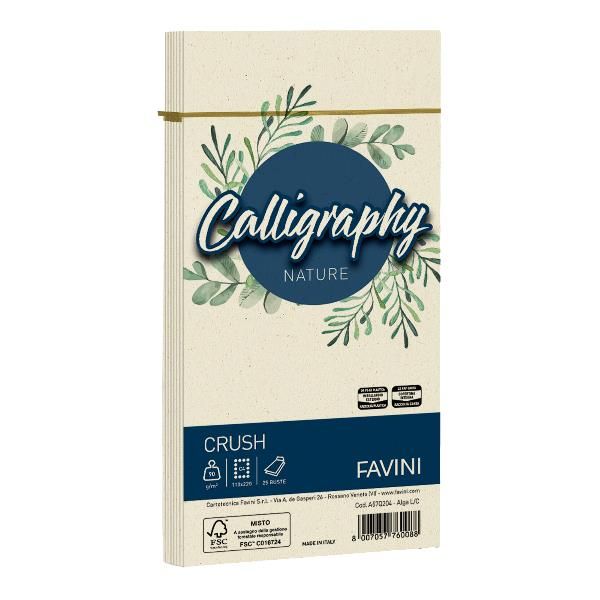 CARTOTECNICA FAVINI NATURE 25 BUSTE 11X22 90 GR COLORE ALGA