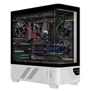 CASE GAMING TOWER NETRON CURVED - NO ALIMENTATORE - ARGB FAN - NERO/BIANCO (ITG…