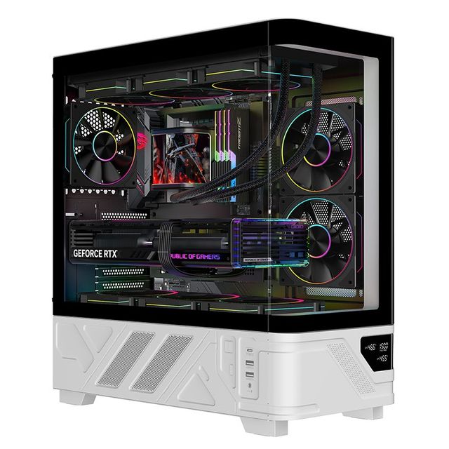 CASE GAMING TOWER NETRON CURVED - NO ALIMENTATORE - ARGB FAN - NERO/BIANCO (ITG…