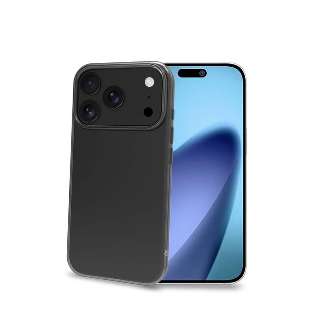 CELLY APPLE iPHONE 17 PRO COVER IN MORBIDO TPU ANTI-SHOCK TRASPARENTE NERO
