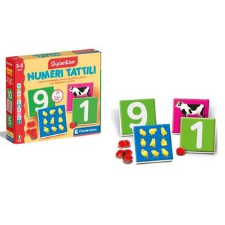 CLEMENTONI MONTESSORI SAPIENTINO NUMERI TATTILI CON 10 TESSERE SMERIGLIATE