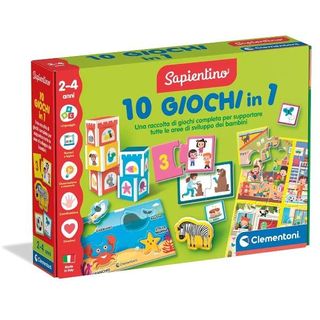 CLEMENTONI SAPIENTINO 10 GIOCHI IN 1 GIOCO EDUCATIVO SCHEDE ILLUSTRATE APPRENDI…