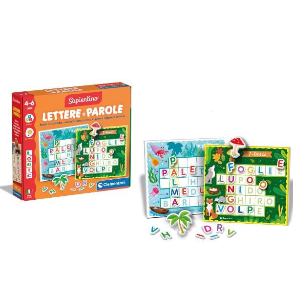 CLEMENTONI SAPIENTINO LOGIC LETTERE E PAROLE TESSERE ILLUSTRATE CON LETTERE GIO…