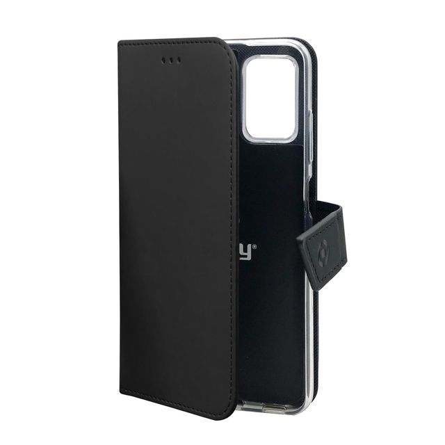 Celly Wally - Flip cover per cellulare - similpelle - nero - per OPPO A16, A16s
