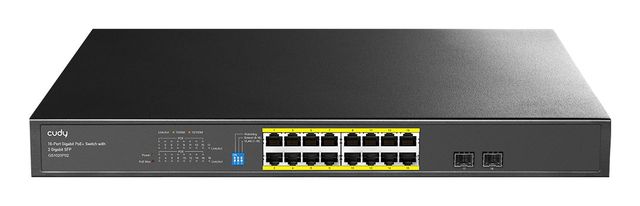 CUDY GS1020PS2 SWITCH 18 PORTE 16 PORTE GIGABIT PoE+ 2 SFP (30 W PORTA)