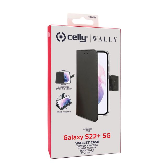 Celly Wally - Flip cover per cellulare - similpelle - nero - per Samsung Galaxy…