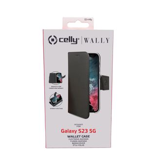 Celly Wally - Flip cover per cellulare - similpelle - nero - per Samsung Galaxy…