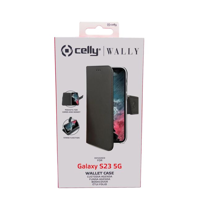 Celly Wally - Flip cover per cellulare - similpelle - nero - per Samsung Galaxy…