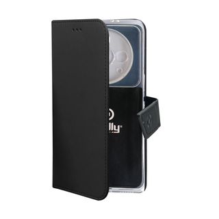 Celly Wally - Flip cover per cellulare - similpelle - nero - per Xiaomi 12 Pro