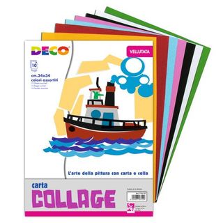CWR Deco Collage - Carta - 240 x 340 mm - 10 fogli - assortiti - velluto morbido