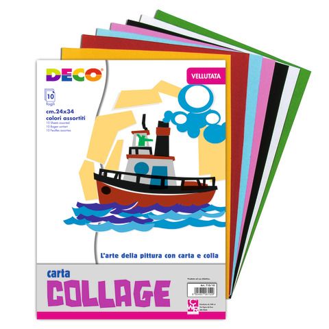 CWR Deco Collage - Carta - 240 x 340 mm - 10 fogli - assortiti - velluto morbido