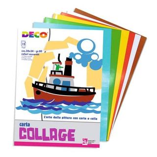 CWR Deco Collage - Carta - 240 x 340 mm - 12 fogli - assortiti - 80 g/m²